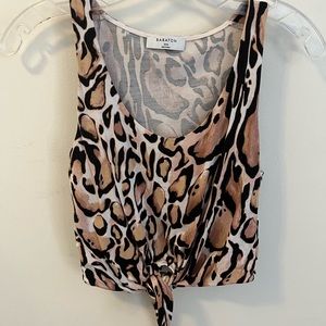 Babaton XXS leopard Crop Top